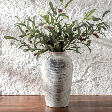 7.4 Inch Ceramic Farmhouse Vase with Artisanal Texture