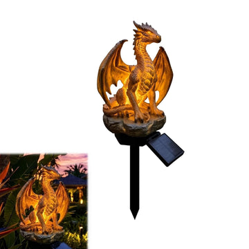 Solar Statue Light with Ground Stake, Warm Yellow Glow for Garden Decor