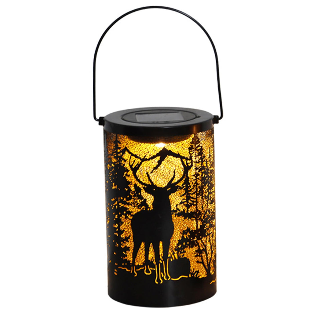 Waterproof Metal Carved Solar Lanterns with LED, Halloween Hanging Lights
