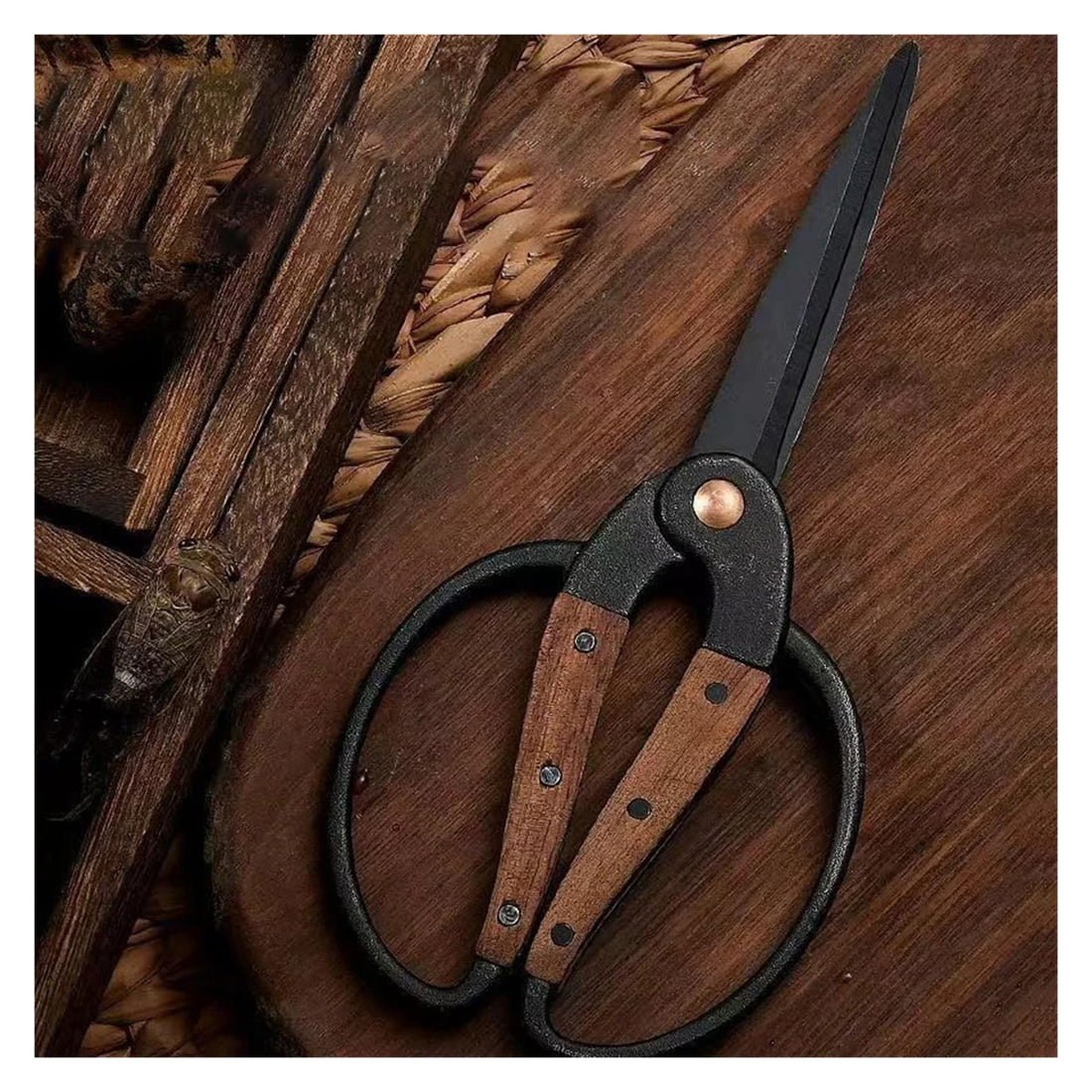 Walnut Wide Handle Pruning Shears for Bonsai and Floral Arranging
