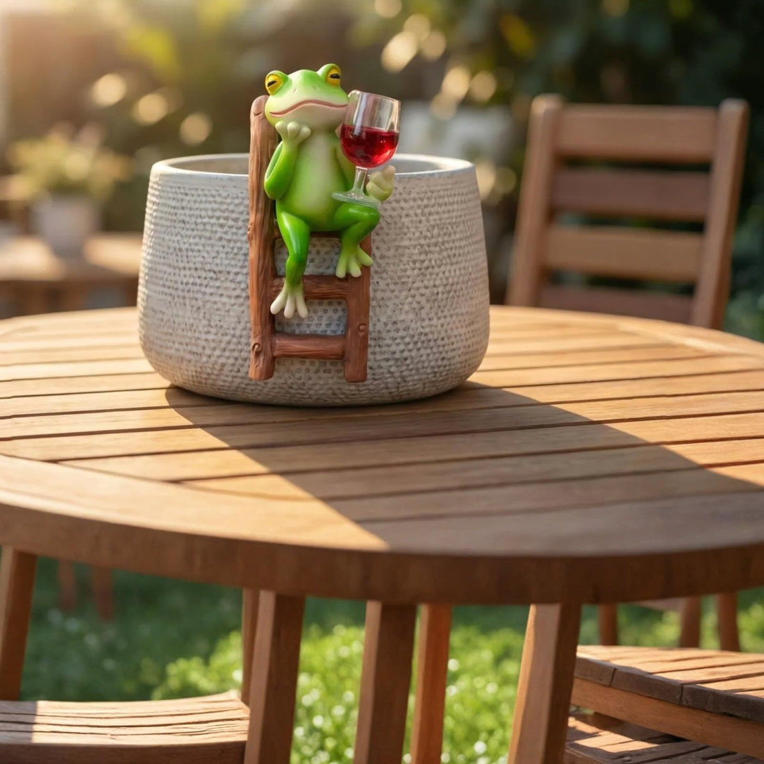 Whimsical Frog Garden Statue, Mini Resin Figurine for Fairy Garden Decor