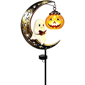 Halloween Garden Stake Light Set with Ghost, Pumpkin, and Moon Designs